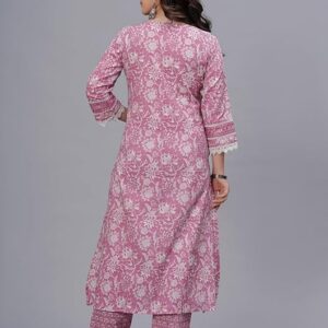 Amayra Women's Pure Cotton Printed Straight Kurta Set with Palazzo Pants & Dupatta- Ethnic Wear
