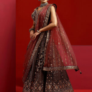 Ethnic Motif Embroidered Ready to Wear Lehenga & Padded Blouse With Dupatta